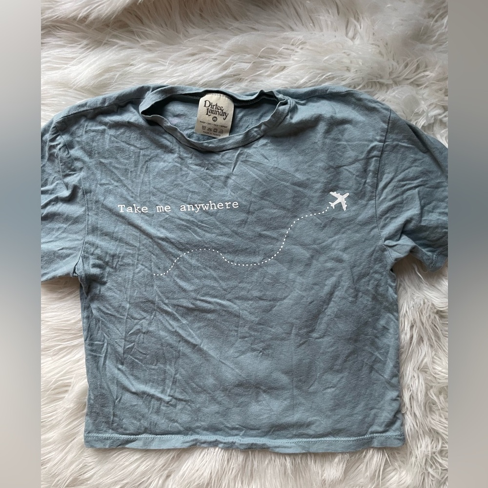 Take Me Anywhere Crop Top - Light Blue